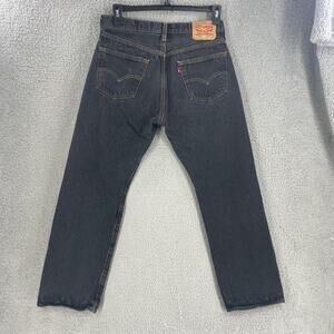 Levis 501 xx Mens 34 x30* Black Denim Straight Leg Button Fly Red Tab